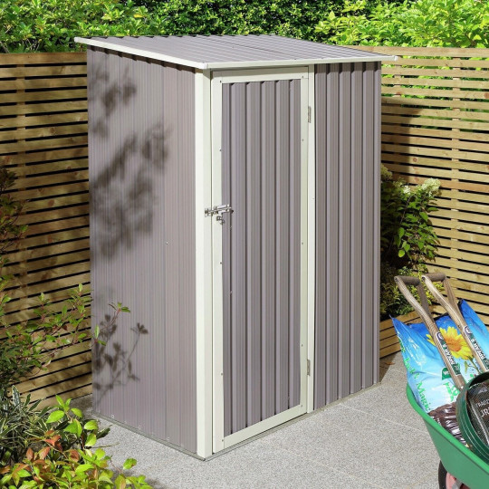 Rowlinson Trentvale Metal Light Grey Pent Shed 5X3