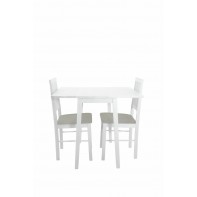 Solid Wood Kendal Extending Table  Table & 2 White Chair