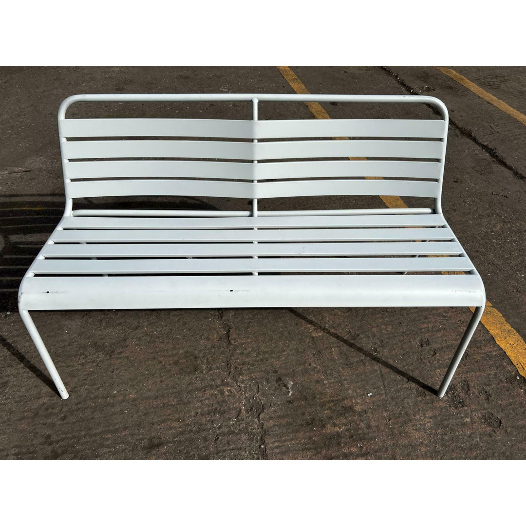 Metal 2 Seater Garden Bench - Grey