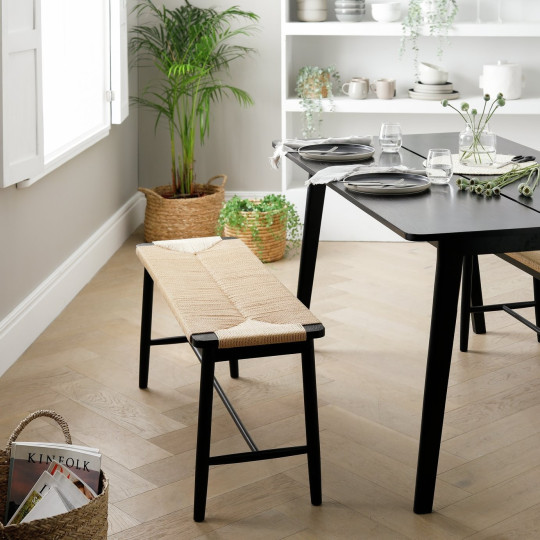 Hanna Oak Bench - Black.