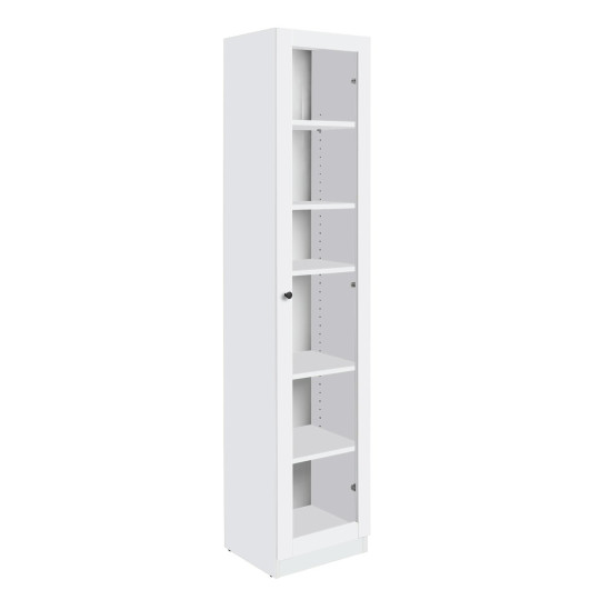 Home Carla 1 Door Display Cabinet - White | Glass Showcase Styling