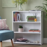 Malibu Short Wood Effect Bookcase - White