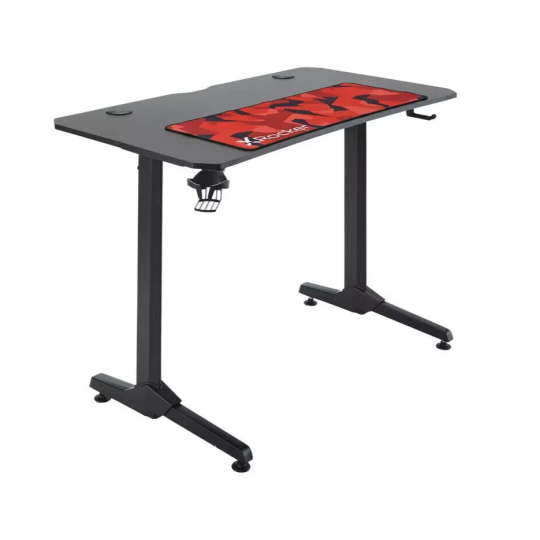 X Rocker Panther Gaming Desk Black | Sturdy Computer Desk with LED Lights Modern