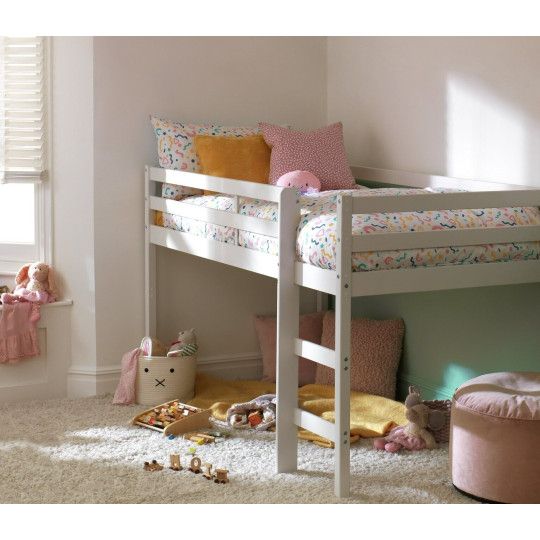 Kaycie Mid Sleeper Single Bed Frame - White