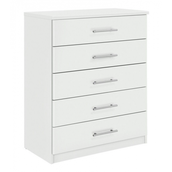 Normandy 5 Drawer Chest of Drawers - White