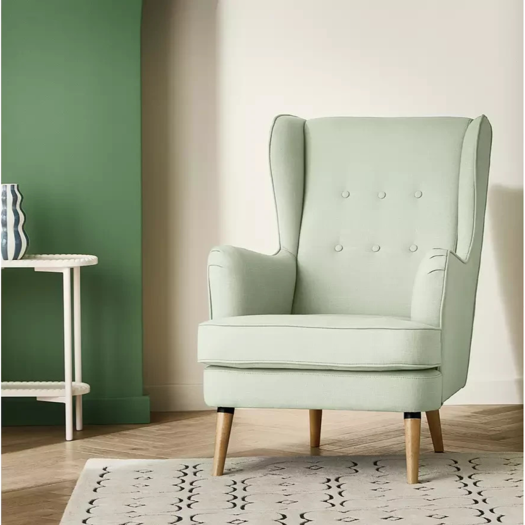 Callie Fabric Wingback Chair Green | Living Room Accent Armchair Furniture Callie Fabric Wingback Chair Green | Living Room Accent Armchair Furniture
