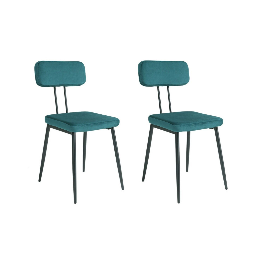 Beatrice Pair of Velvet Dining Chairs - Teal