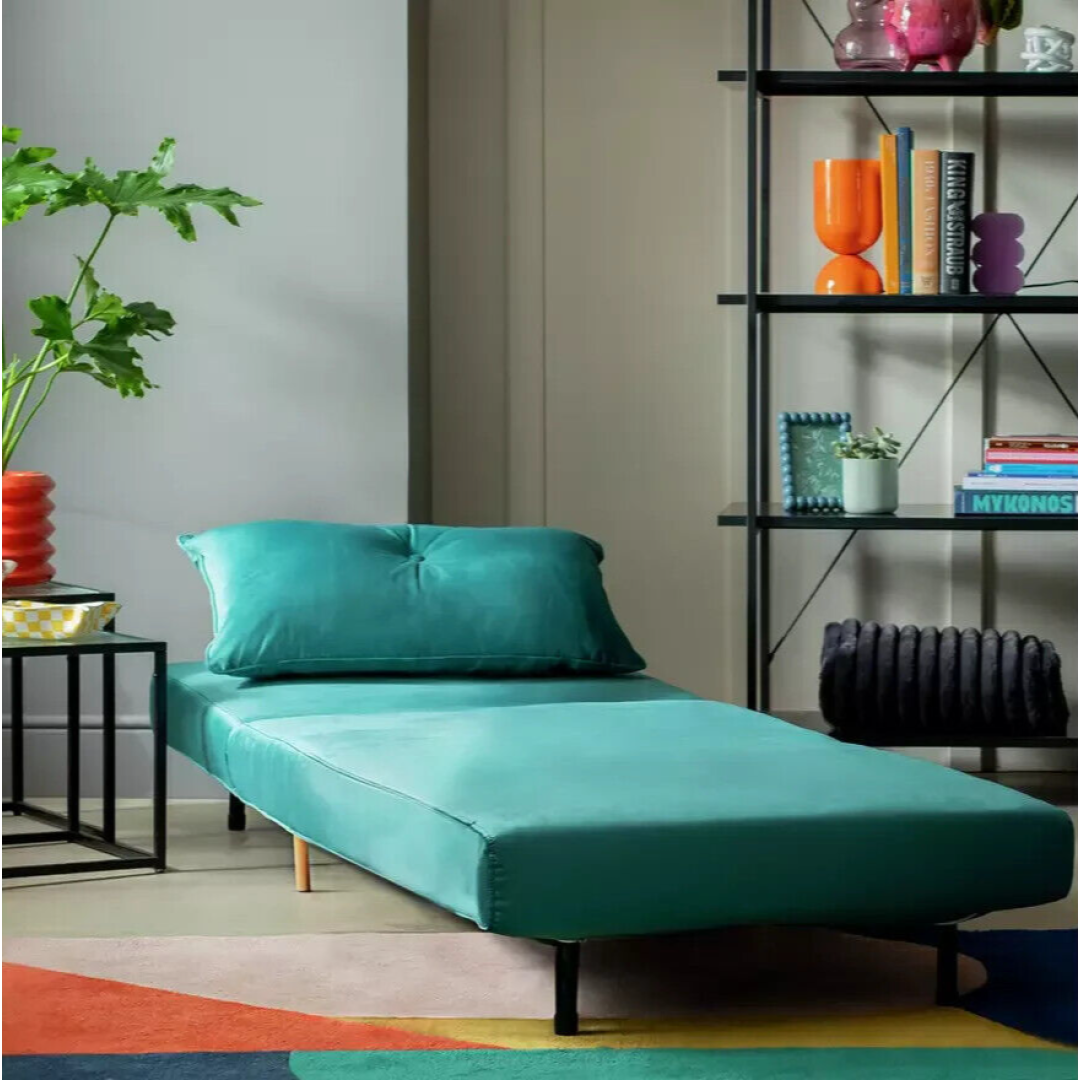 Habitat Roma Single Compact Fabric Chairbed Grey Small Sofa