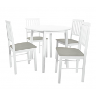 Kendal Wooden Dining Table and 4 Chairs White - Solid Wood For Kitchen or Living