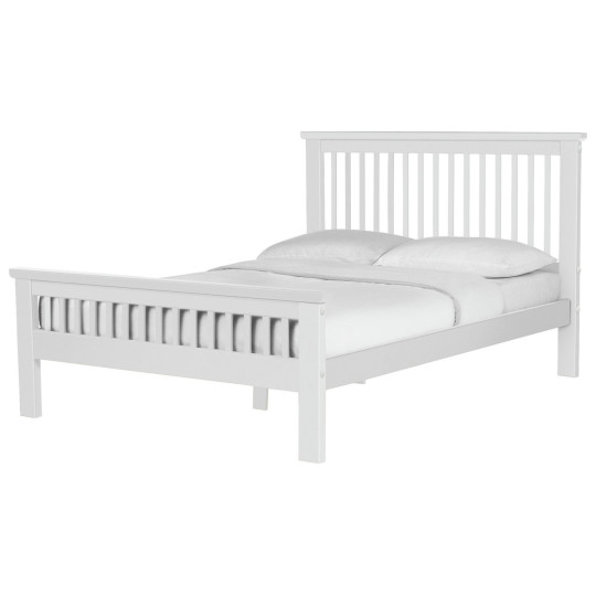 Home Aubrey Double Wooden Bed Frame - White | Wooden Bed Frame