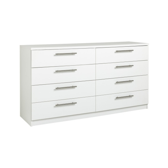 Home Brisbane 8 Drawer Chest - White | Bright Contemporary Look