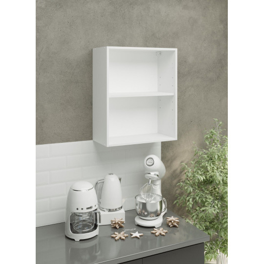 Kitchen Wall Unit Carcass 600mm Cabinet Without Doors 60cm - White Matt