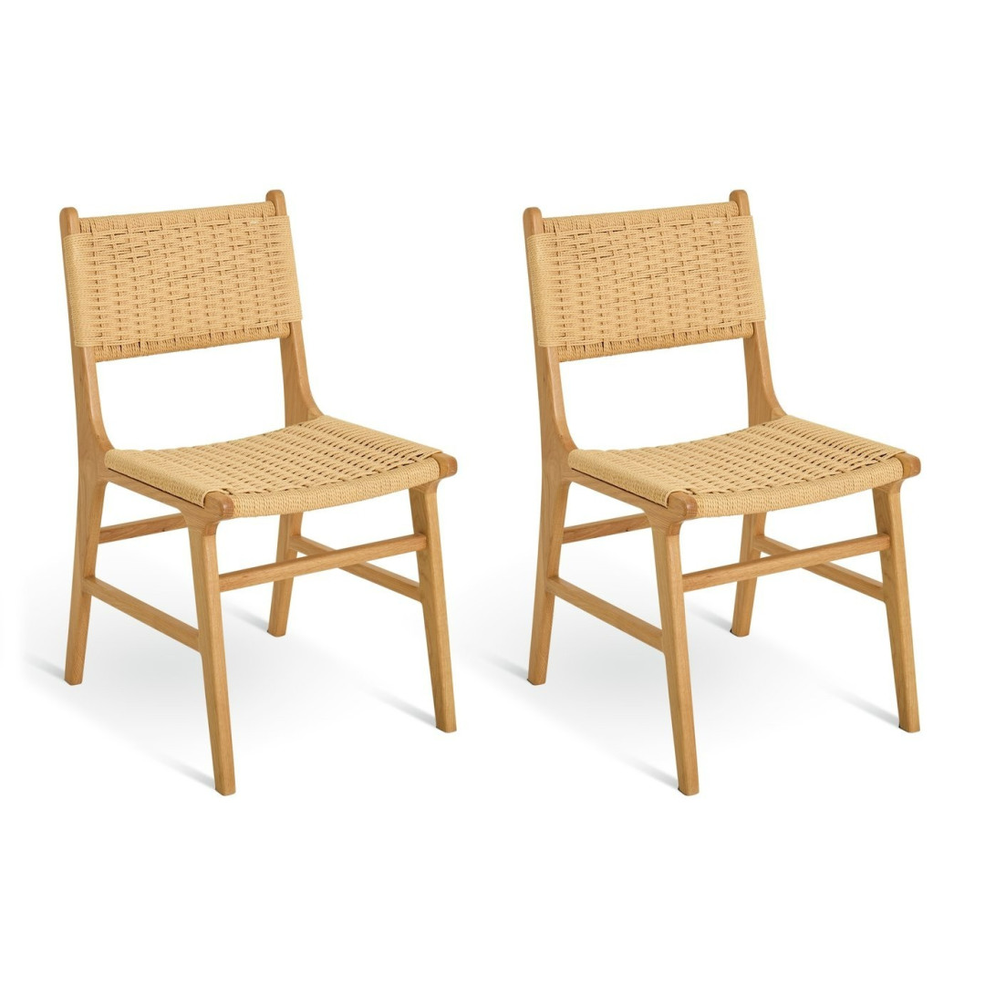 Faro Pair of Solid Wood Dining Chairs - Light Wood | Kitchen Counter Seating Faro Pair of Solid Wood Dining Chairs - Light Wood | Kitchen Counter Seating