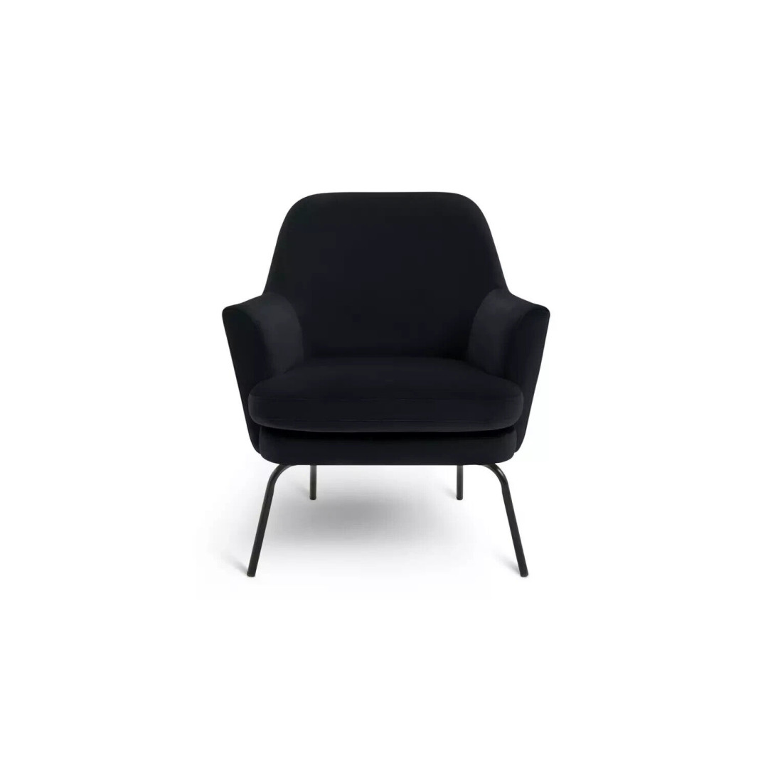 Celine Velvet Accent Chair - Black