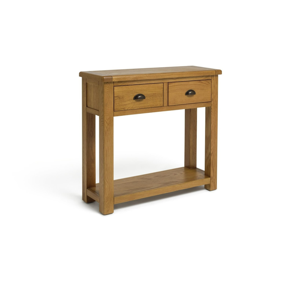 Home Kent 2 Drawer Oak Console Table - Natural | Warm Wooden Appeal Home Kent 2 Drawer Oak Console Table - Natural | Warm Wooden Appeal