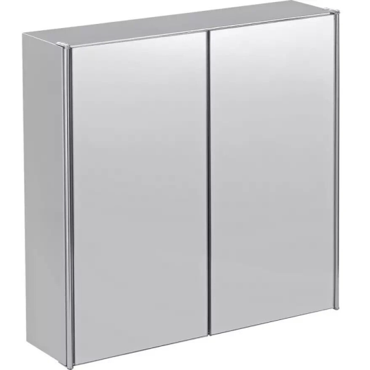 Stainless Steel 2 Door Mirrored Cabinet