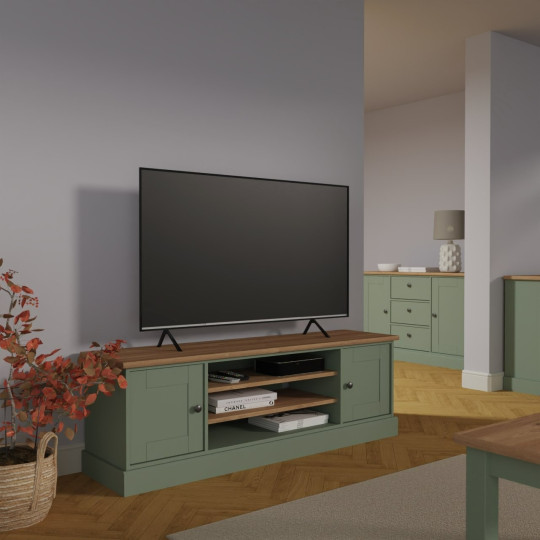 Home Winchester 2 Door TV Unit - Reed Green | modern TV unit