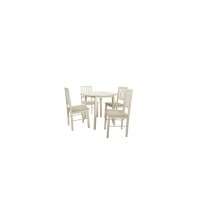 Kendal Solid Wood Extending Table & 4 Oak Chairs White Wash