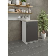 Kitchen Base Unit 500mm Storage Cabinet & Doors 50cm Dark Grey Matt With Worktop