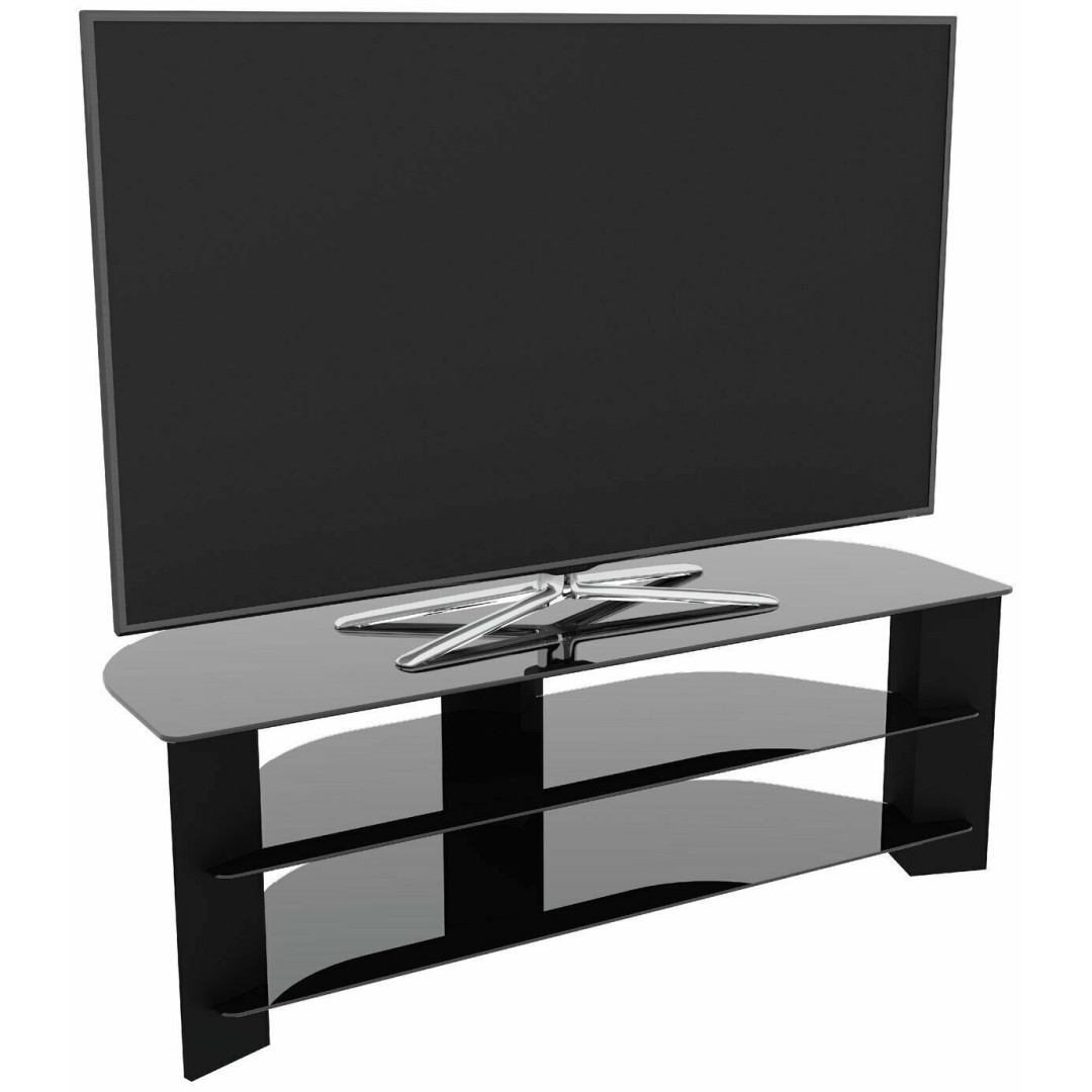 AVF Wood Effect Up To 65 Inch TV Corner Stand - Black