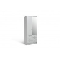  Malibu 2 Door 3 Drawer Mirror Wardrobe - White