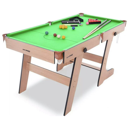 Hy-Pro 6ft Folding Snooker and Pool Table - Oak