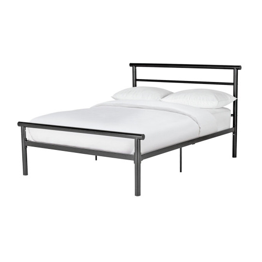 Home Avalon Double Metal Bed Frame Black | Sturdy Base Furniture with Mattress