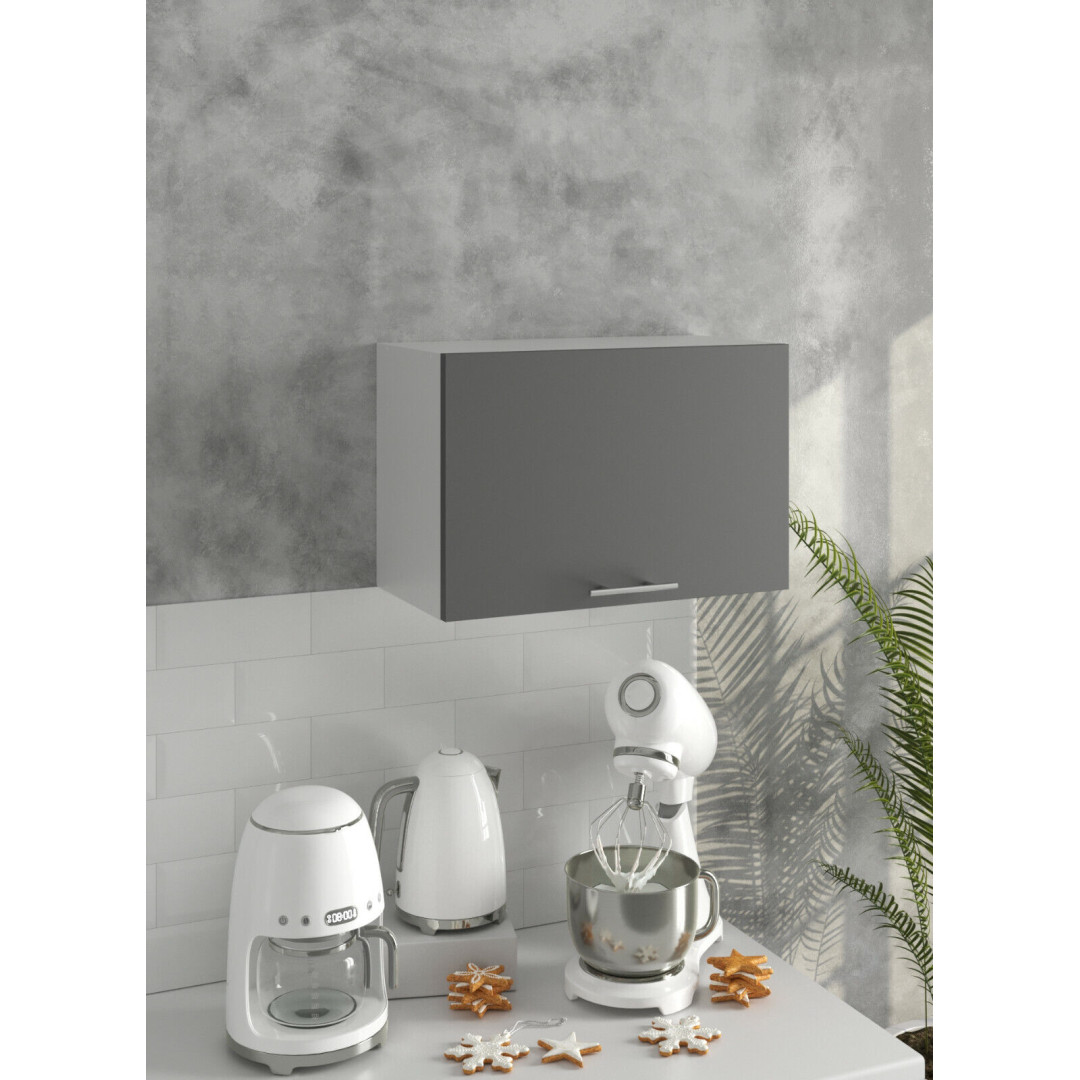 JD Greta Kitchen 600mm Wall Extractor Cabinet (Dark Grey / Grey / White) Choose 
