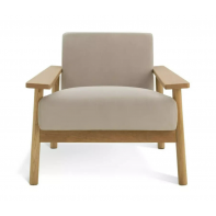 Dore Velvet Accent Chair - Oak
