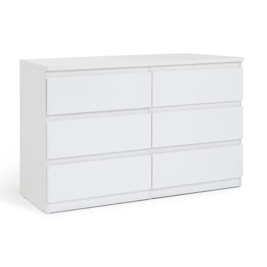 Jenson Gloss 3+3 Drawer Chest - White