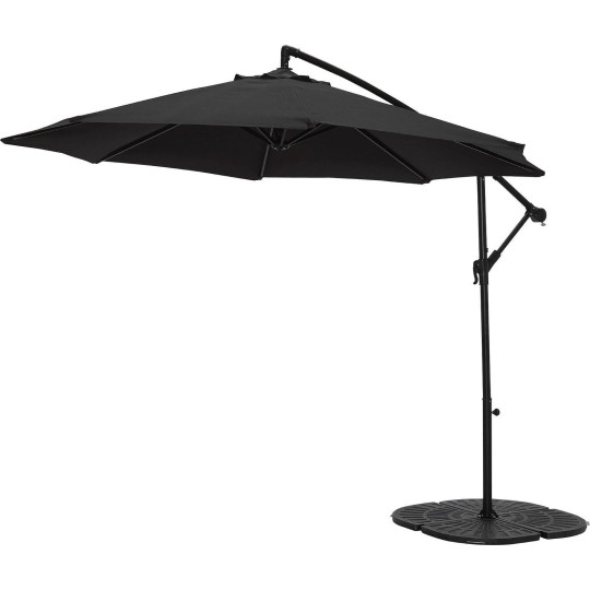 Home 2.5m Overhanging Garden Parasol Black | Outdoor Umbrella ( B Grade 10084 )