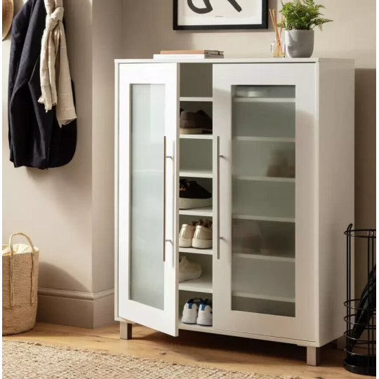 2 Door Lydiard Storage Shoe Cabinet - White