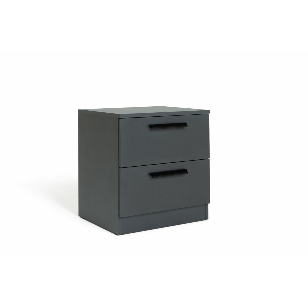 Munich 2 Drawer Bedside Table - Anthracite