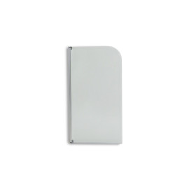 Half Frame Radius Bath Screen - Silver