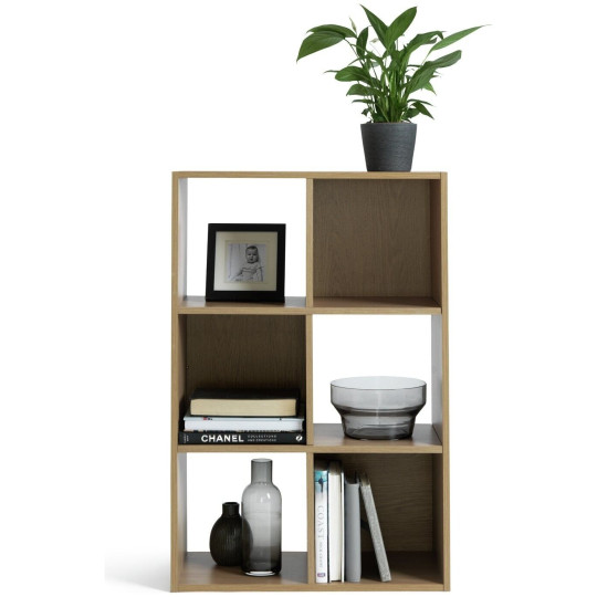 Habitat Home Squares 6 Cube Storage Unit - Oak Effect | Modern Organizer Shelf