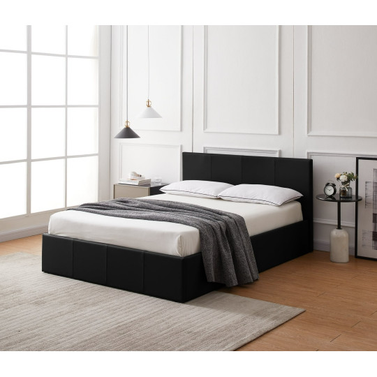 Home Lavendon Kingsize End Open Ottoman Bedframe-Black
