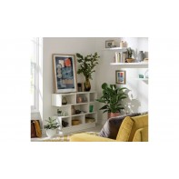 Cubes Short Wide Bookcase - White