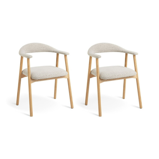 Lex Pair of Fabric Dining Chairs - Natural