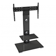 AVF TV Stand With Storage in Black - Up to 65 Inch TV Unit Glass - 70cm Wide
