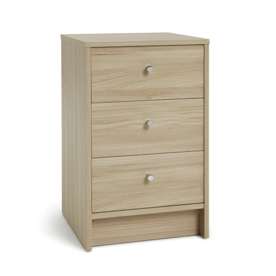 Malibu 3 Drawer Bedside Cabinet - Beech Effect