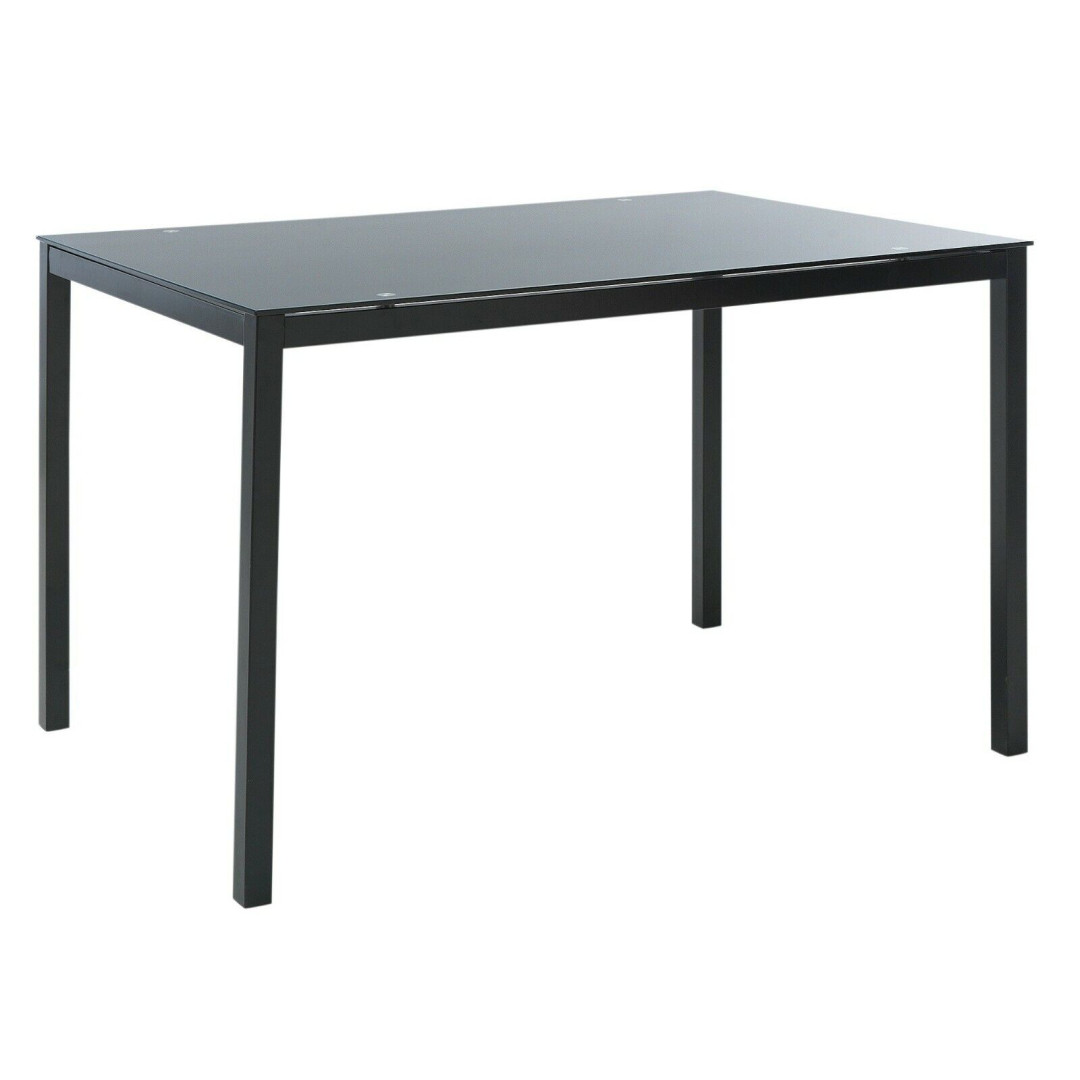 Lido Glass Dining Table Black