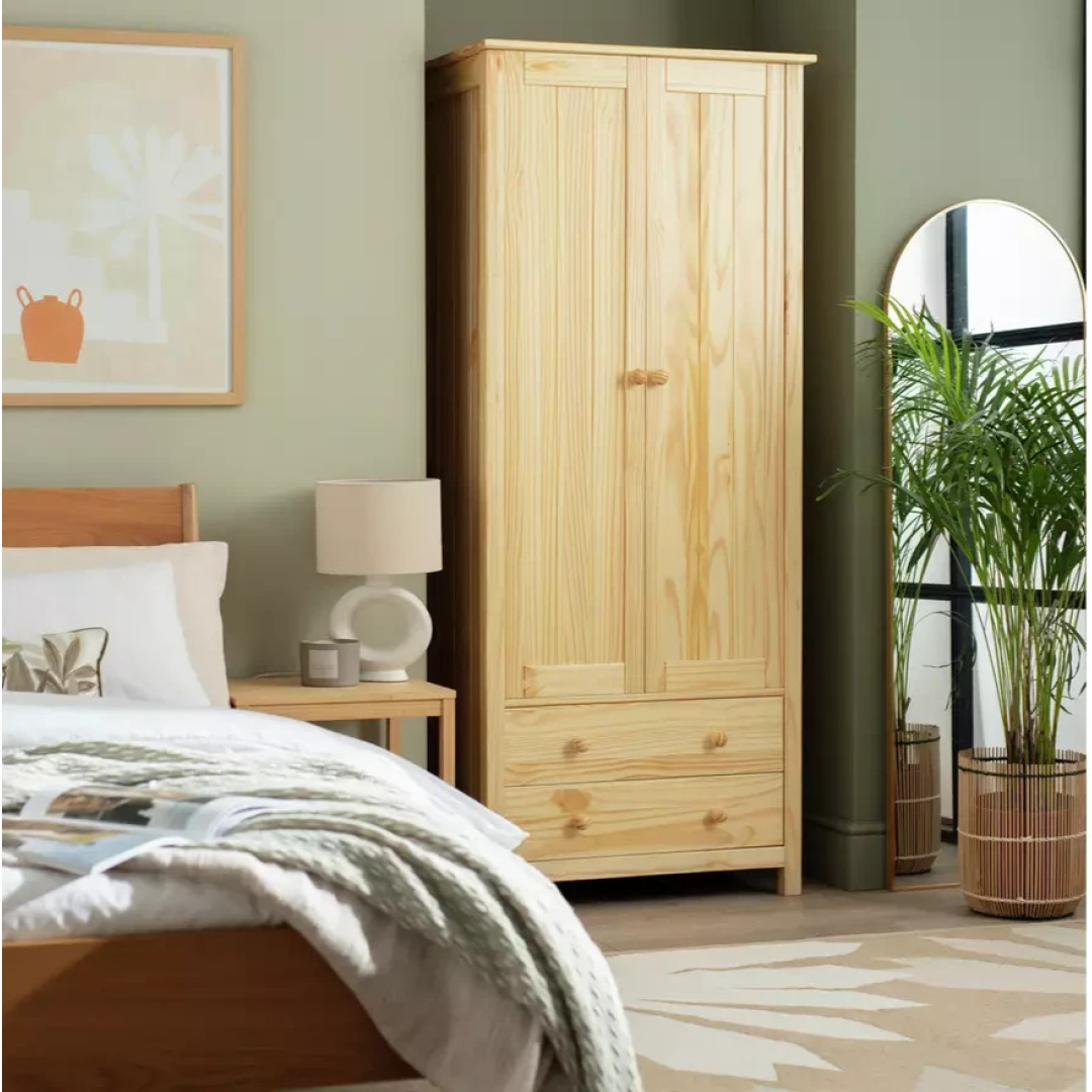 Home Scandinavia 2 Door 2 Drawer Wardrobe Pine | Bedroom Storage Furniture Unit Home Scandinavia 2 Door 2 Drawer Wardrobe Pine | Bedroom Storage Furniture Unit