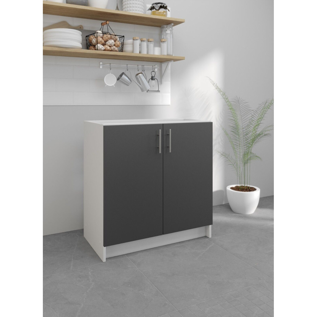 Kitchen Base Sink Cabinet 800mm Cupboard - Dark Grey