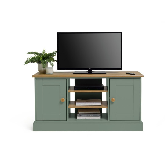 Home Winchester 2 Door TV Unit - Green | Contemporary Media Furniture