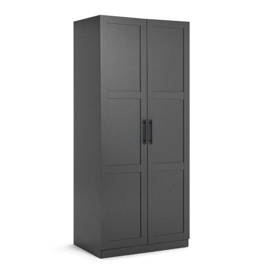 Munich Panelled 2 Door Wardrobe - Anthracite ( B Grade 33394 - 33397 )