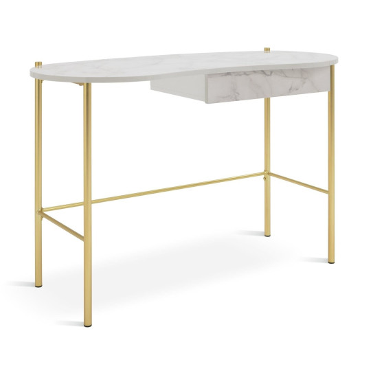 Dulcie 1 Drawer Office Desk - Marble Effect