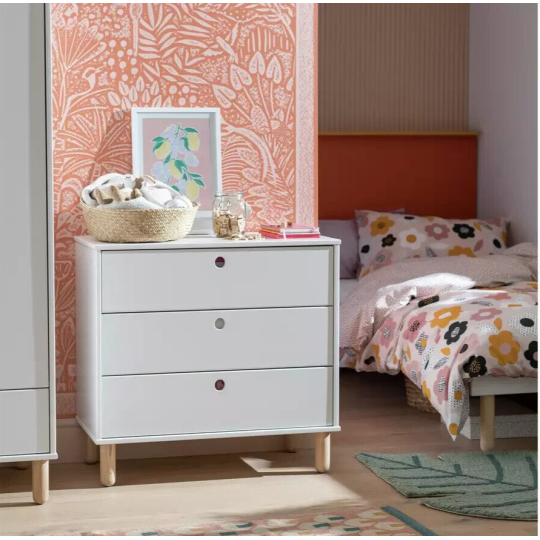 Kids Eden 3 Chest of Drawers - White