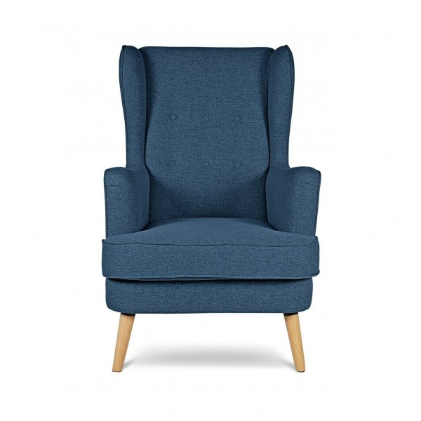 Callie Self Assembly Velvet Armchair - Petrol Blue