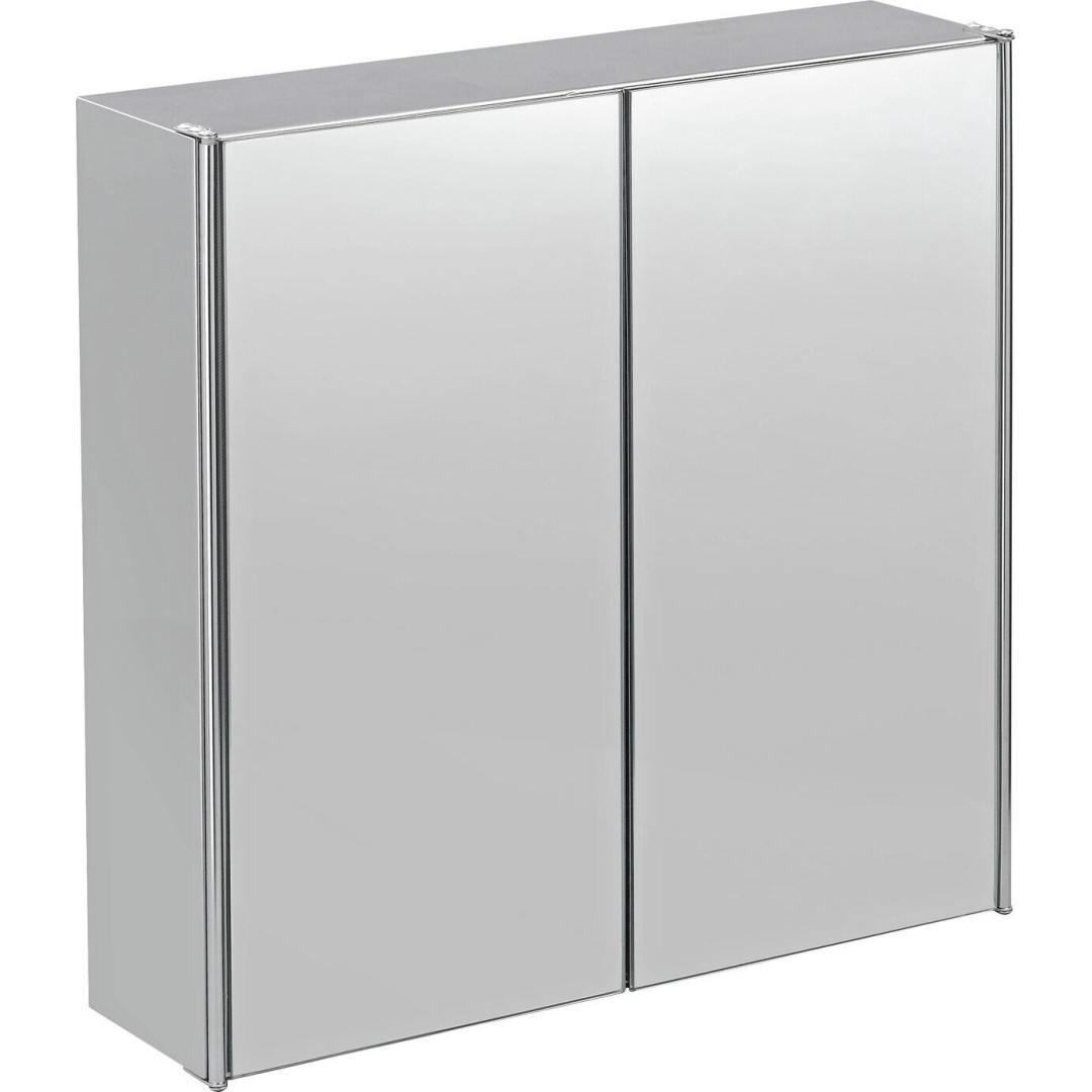 Stainless Steel 2 Door Mirrored Cabinet