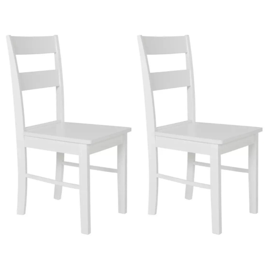 Chicago Pair of Solid Wood Dining Chair - White ( B Grade )